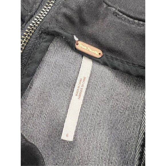 Free People Women’s 6 Modern Femme Denim Jean Skirt Black Stretch Zip - Picture 4 of 5